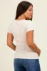 Cream Ribbed Square Neck Maternity T-Shirt sold by Pinkblush