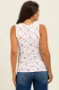 Pink Floral Ribbed Button Front Maternity Tank Top sold by Pinkblush