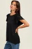 Black Double Ruffle Sleeve Maternity T-Shirt sold by Pinkblush