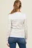 Camel Striped Knit Maternity Long Sleeve Top sold by Pinkblush