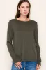 Olive Pointelle Knit Maternity Long Sleeve Top sold by Pinkblush