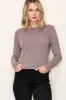 Mocha Ribbed Long Sleeve Top sold by Pinkblush