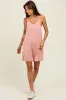 Mauve Solid Ribbed V-Neck Sleeveless Front Pocket Romper sold by Pinkblush