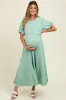 Mint Cotton Pocketed Maternity Midi Dress sold by Pinkblush