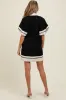 Black Colorblock Border Print Maternity Mini Shift Dress sold by Pinkblush