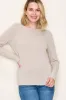 Beige Ribbed Knit Long Sleeve Top sold by Pinkblush
