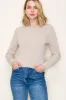 Beige Ribbed Knit Long Sleeve Top sold by Pinkblush
