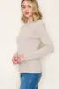 Beige Ribbed Knit Long Sleeve Top sold by Pinkblush