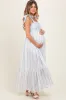 Light Blue Floral Cotton Maternity Dress sold by Pinkblush