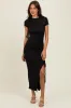 Black Side Slit Maxi Dress sold by Pinkblush