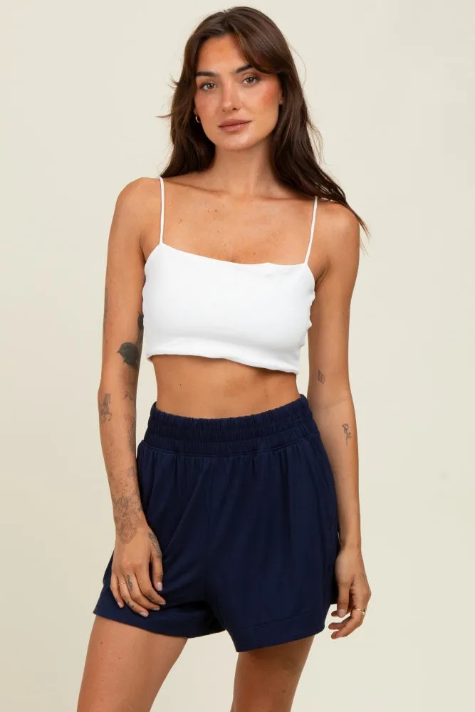 Navy Basic Rounded Hem Shorts sold by Pinkblush product image thumbnail 2