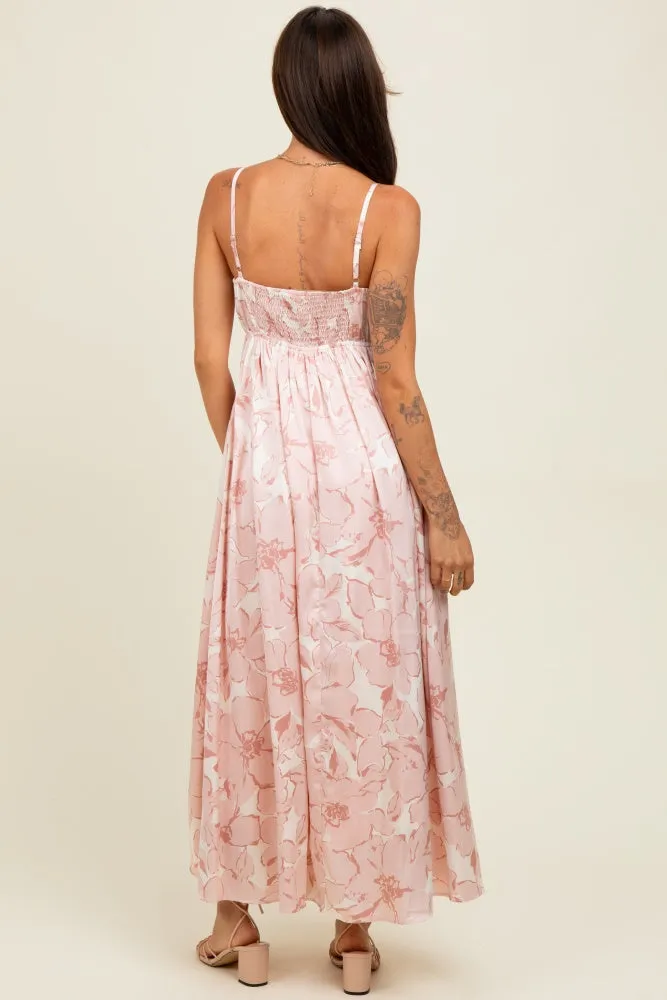 Pink Floral Sleeveless Maxi Dress sold by Pinkblush product image thumbnail 4
