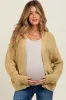 Yellow Chunky Knit Open Maternity Cardigan sold by Pinkblush