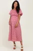 Red Textured Plaid Pen Back Maternity Midi Dress sold by Pinkblush