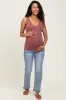 Light Blue Distressed Raw Hem Maternity Ankle Straight Leg Jeans sold by Pinkblush