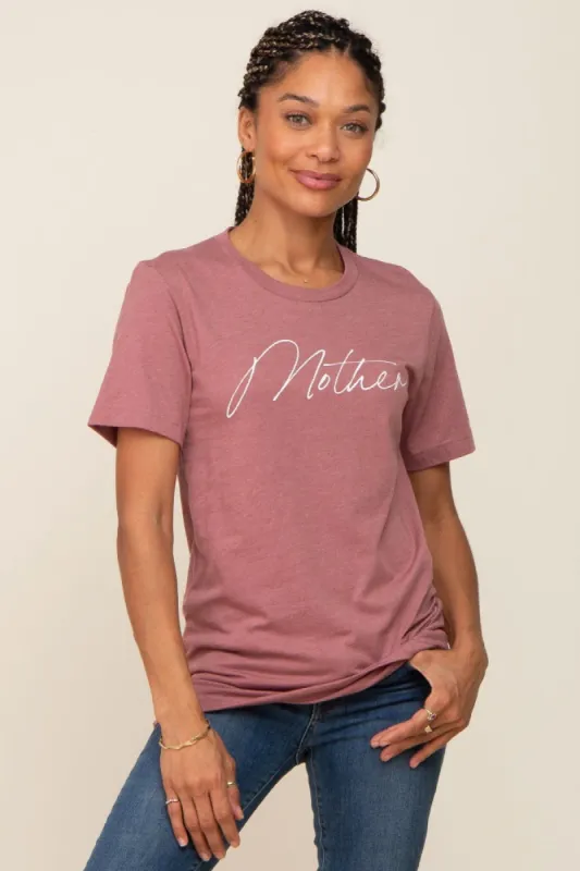Mauve Mother Graphic Top sold by Pinkblush