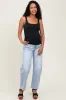 Light Blue High Rise Barrel Leg Maternity Jeans sold by Pinkblush