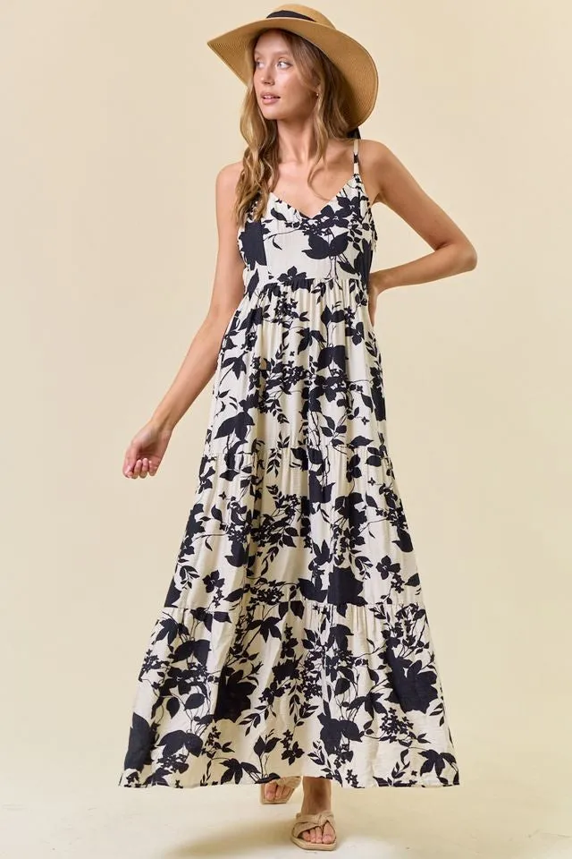 Black Floral Cutout Tie Back Maternity Maxi Dress sold by Pinkblush product image thumbnail 5