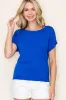 Royal Blue Knit Short Sleeve Maternity Top sold by Pinkblush