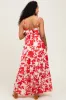 Red Floral Cutout Tie Back Maternity Maxi Dress sold by Pinkblush