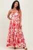 Red Floral Cutout Tie Back Maternity Maxi Dress sold by Pinkblush