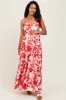 Red Floral Cutout Tie Back Maternity Maxi Dress sold by Pinkblush