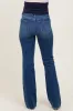 Blue High Rise Raw Hem Bootcut Maternity Jeans sold by Pinkblush