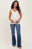 Blue High Rise Raw Hem Bootcut Maternity Jeans sold by Pinkblush