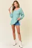 Sage Floral Smocked Long Sleeve Top sold by Pinkblush