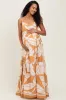 Camel Leaf Print Sleeveless Maternity Maxi Dress sold by Pinkblush