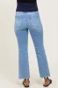 Blue High Rise Uneven Raw Hem Kick Flare Maternity Jeans sold by Pinkblush