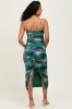 Forest Green Floral Mesh Ruched Sleeveless Maternity Midi Dress sold by Pinkblush