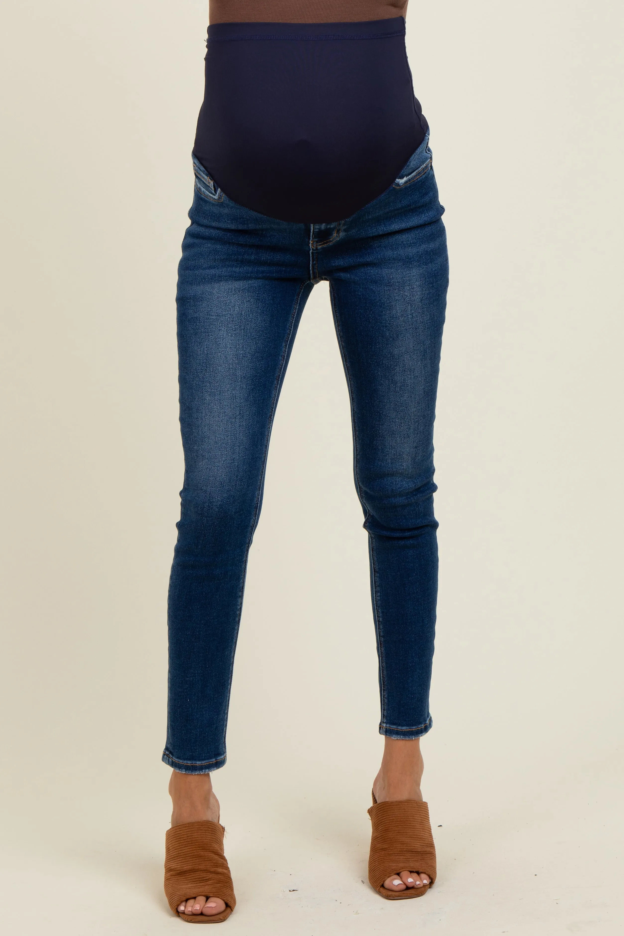 Navy Vintage Wash Maternity Skinny Jeans sold by Pinkblush product image thumbnail 2