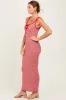 Red Striped Knit Tie-Front Midi Dress sold by Pinkblush