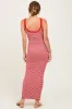 Red Striped Knit Tie-Front Midi Dress sold by Pinkblush