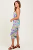 Lavender Printed Ruched Crisscross Back Midi Dress sold by Pinkblush