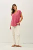 Coral V-Neck Top sold by Pinkblush