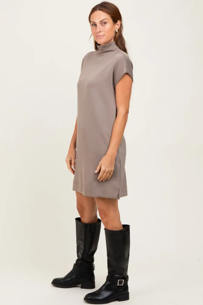 Light Taupe Mock Neck Mini Dress sold by Pinkblush product image thumbnail 3