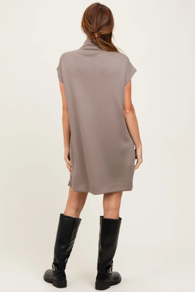 Light Taupe Mock Neck Mini Dress sold by Pinkblush product image thumbnail 4