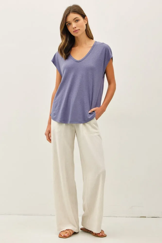 Light Navy V-Neck Top sold by Pinkblush product image thumbnail 2