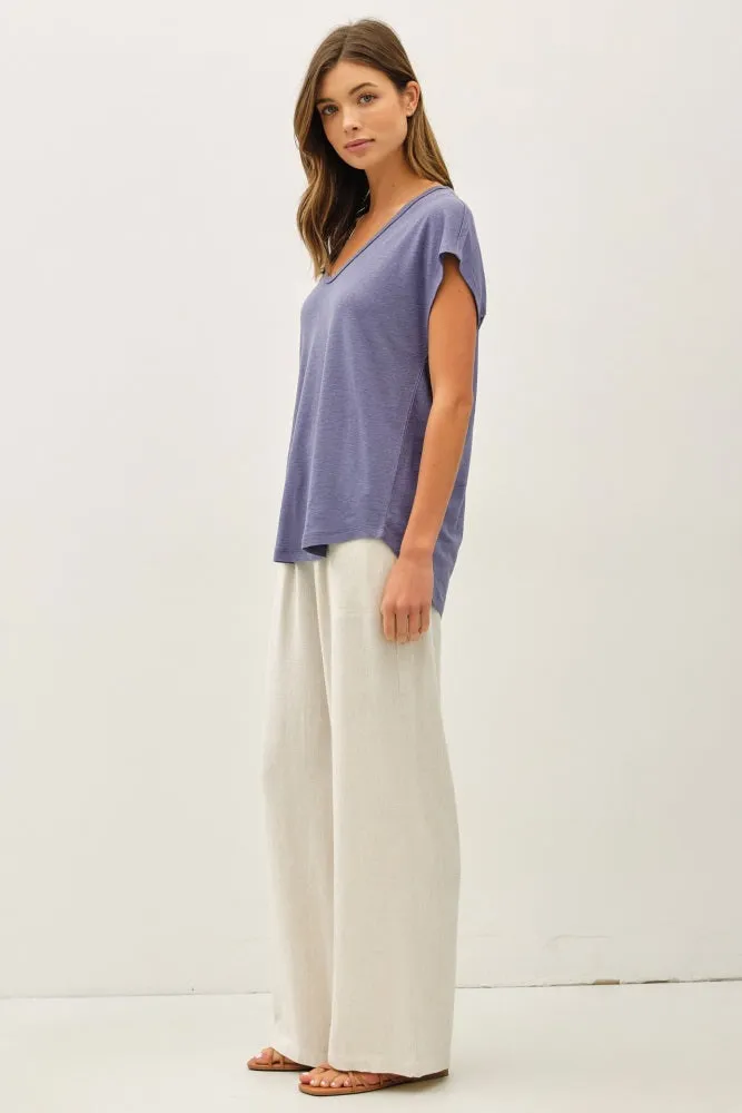 Light Navy V-Neck Top sold by Pinkblush product image thumbnail 3