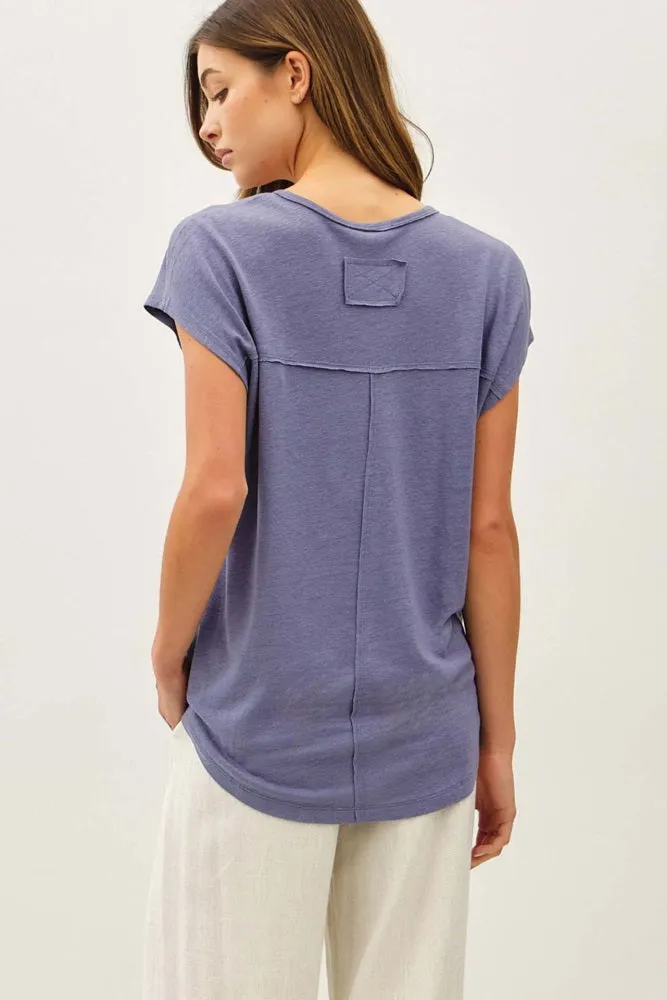 Light Navy V-Neck Top sold by Pinkblush product image thumbnail 4