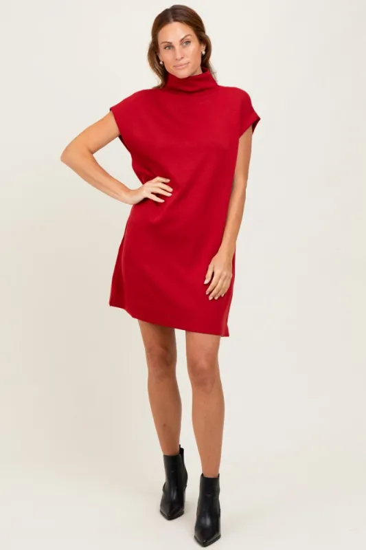 Rust Mock Neck Mini Dress sold by Pinkblush