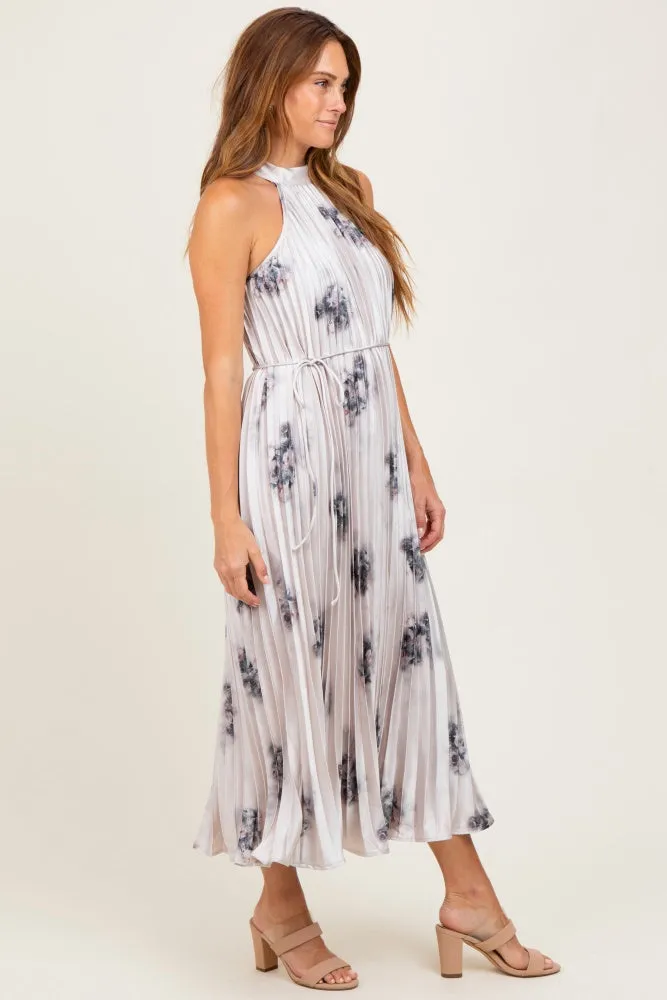 Light Pink Printed Pleated Halter Dress sold by Pinkblush product image thumbnail 3