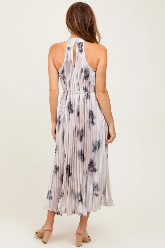 Light Pink Printed Pleated Halter Dress sold by Pinkblush product image thumbnail 4