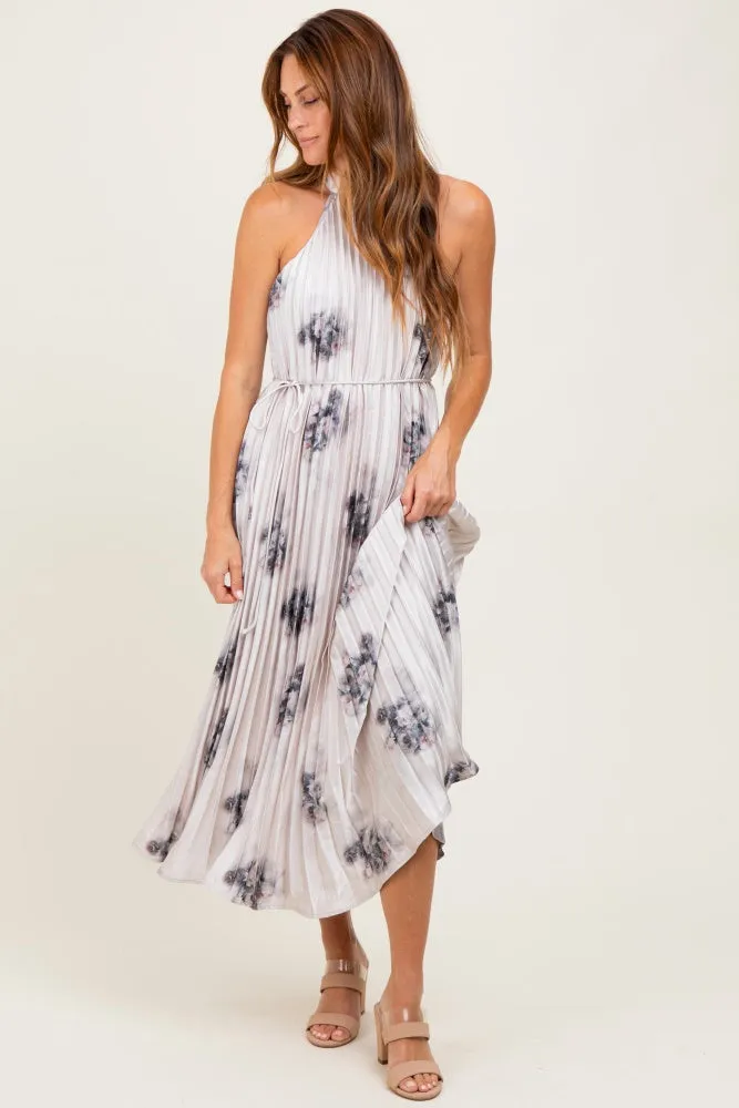 Light Pink Printed Pleated Halter Dress sold by Pinkblush product image thumbnail 2