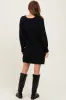 Black Chunky Knit Collared Sweater Dress sold by Pinkblush