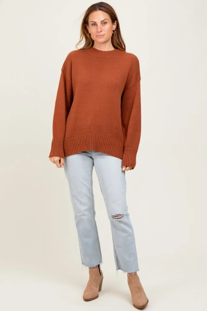 Rust Drop Shoulder Oversized Sweater sold by Pinkblush product image thumbnail 2