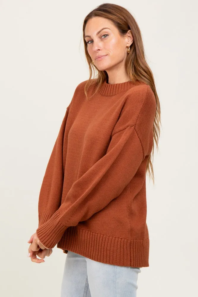 Rust Drop Shoulder Oversized Sweater sold by Pinkblush product image thumbnail 3