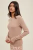 Light Taupe Basic Ribbed Knit Long Sleeve Top sold by Pinkblush